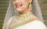 Luxury Pink Kundan Set with Statement Earrings with Teeka